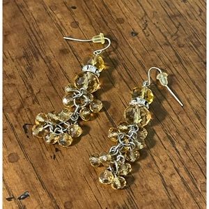 Silver and yellow earrings